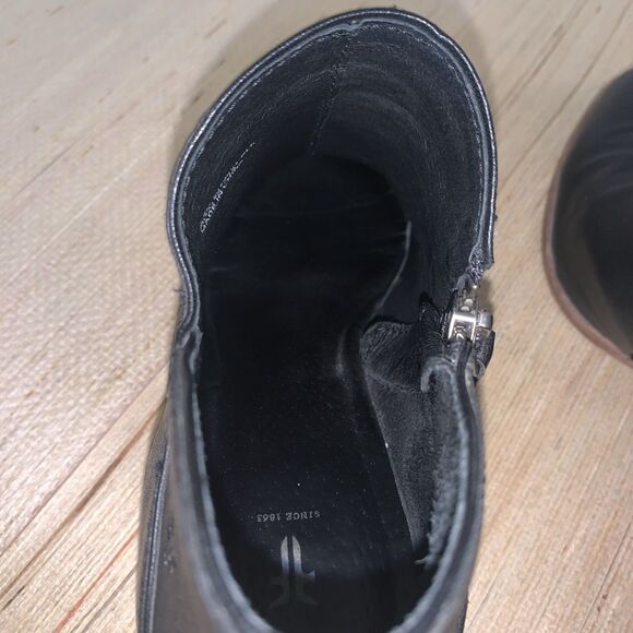 Frye Reed Shootie Ankle Leather Pointed Toe Black Side Zip Booties Women’s 8.5 - Picture 13 of 16